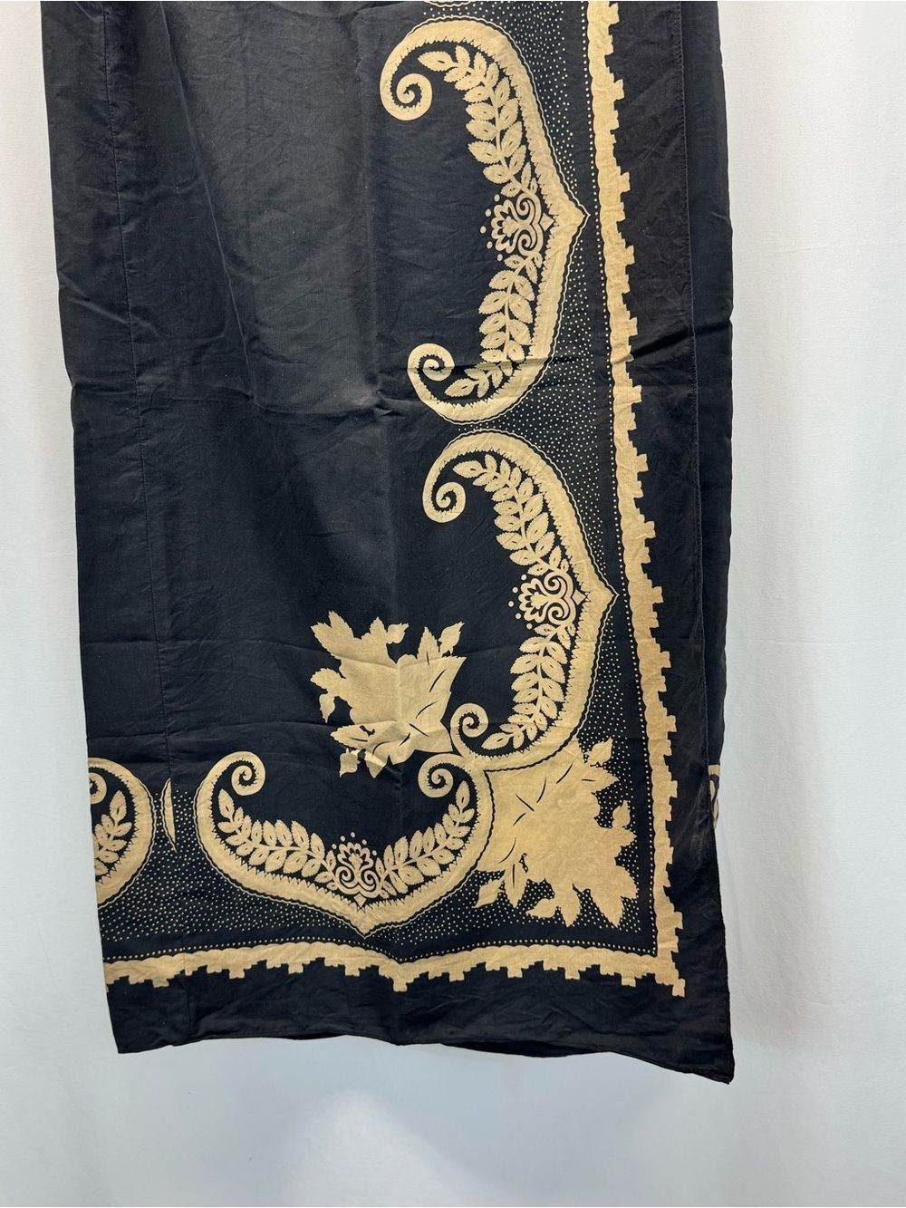 Black Maxi Wrap Silk Skirt 28" S Boho Vtg Romantic Dark Academia Preppy - Picture 4 of 7